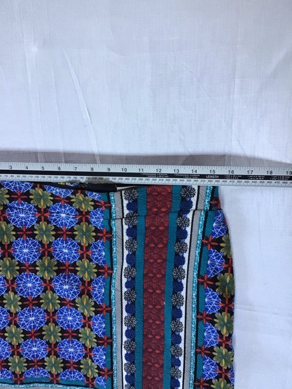 Anthropologie  Maeve women Blue  Patterned Pencil Skirt size M - Picture 6 of 8